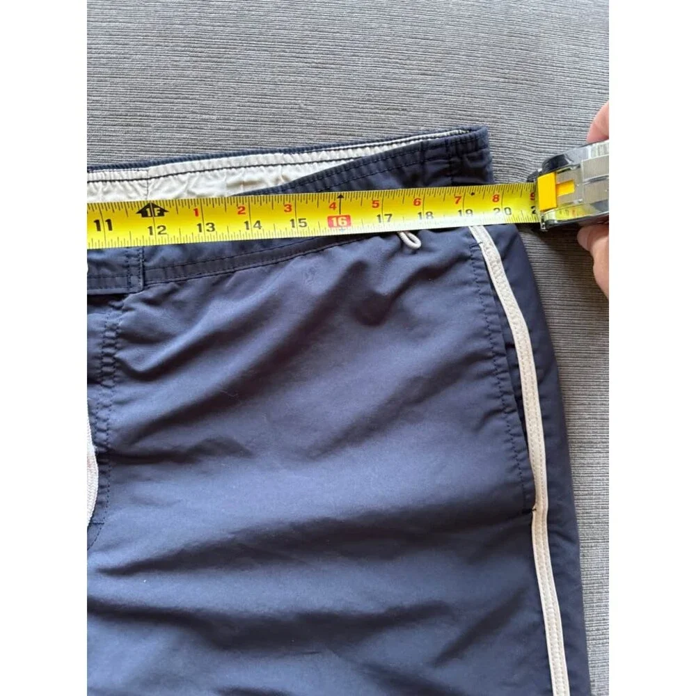 Lands' End Men's Swim Trunks Size L Large 36-38 Black Beige Side Stripe Board Sh